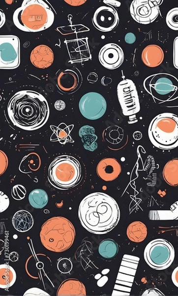 Obraz Modern abstract science or technology elements illustration.