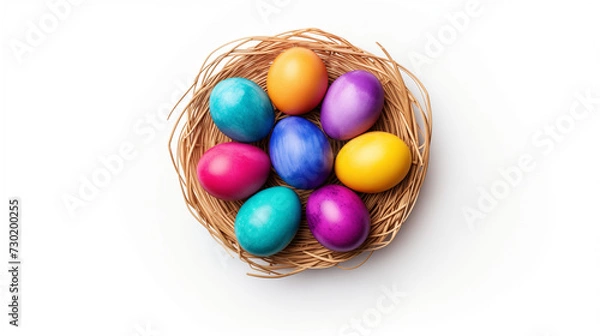 Obraz easter eggs in a basket