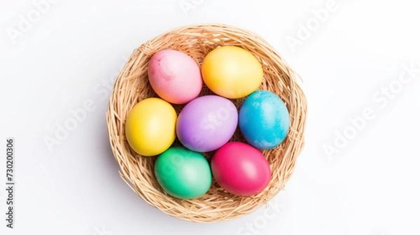 Obraz easter eggs in a basket