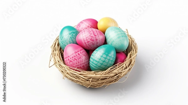Obraz easter eggs in a basket