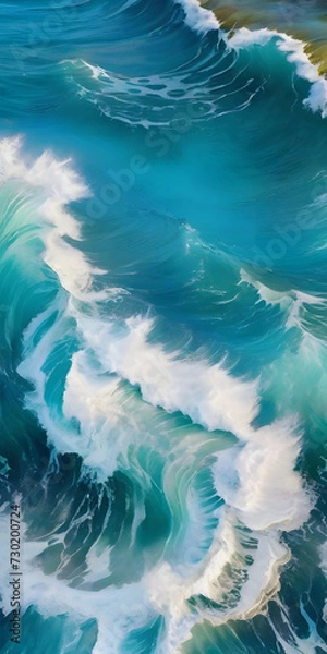Obraz Blue water wave texture background
