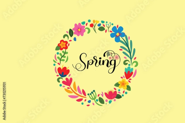 Obraz It's Spring Time. Beautiful flowers on a colorful background.
