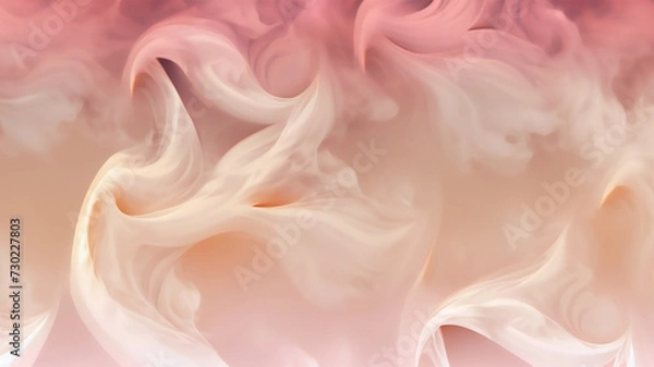 Fototapeta Peach fuzz tones, soft moving folds, smoky background, abstract wallpaper