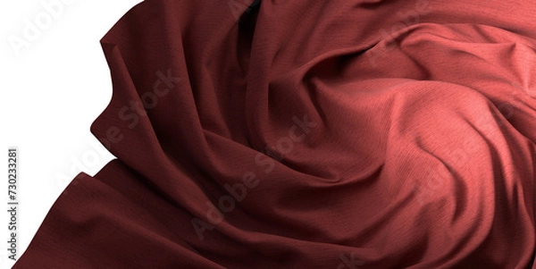 Fototapeta Smooth elegant red cloth on transparent background