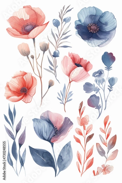 Fototapeta pattern with poppies