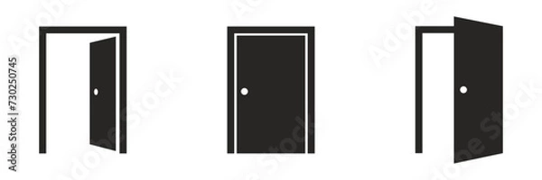 Fototapeta Door open and close sign vector design