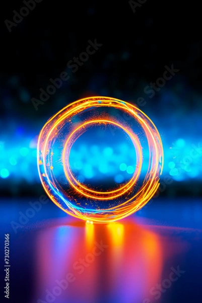 Obraz abstract background with glowing circles. vertical format