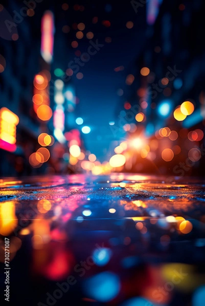 Obraz lights at night. vertical format