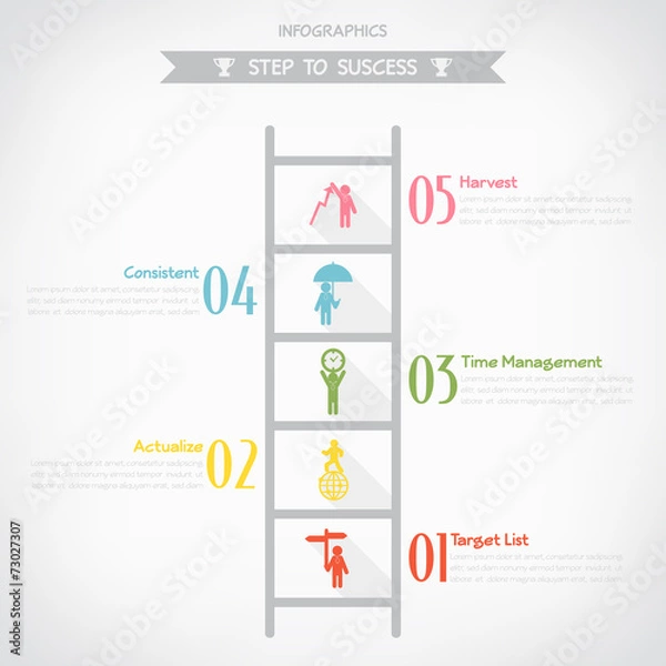 Obraz Step to success infographics, vector eps10