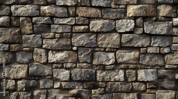 Obraz A Stone Wall Made of Various Sized Rocks