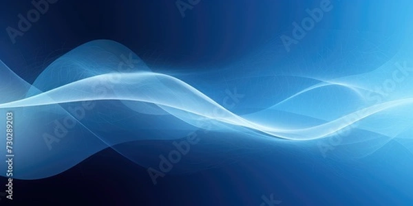 Fototapeta 3d blue abstract background with waves