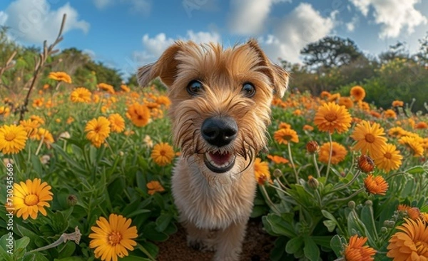 Fototapeta dog on the meadow