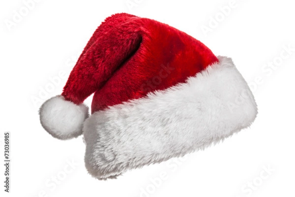 Fototapeta Santa hat on white