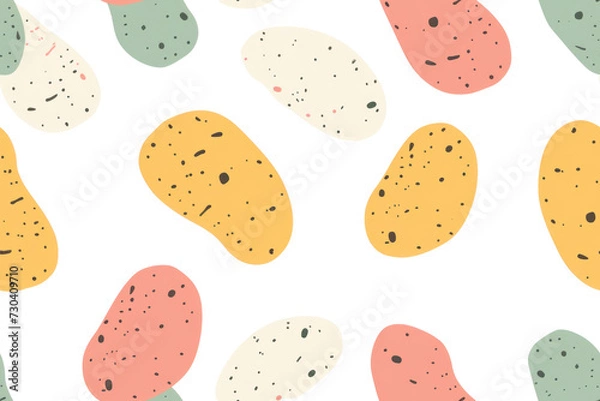 Fototapeta Pastel Vegetable Pattern for Seamless Design