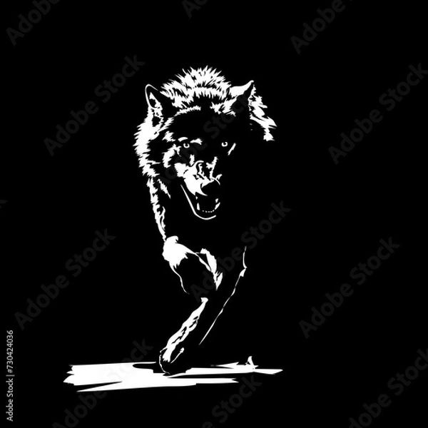 Obraz wolf on a black background