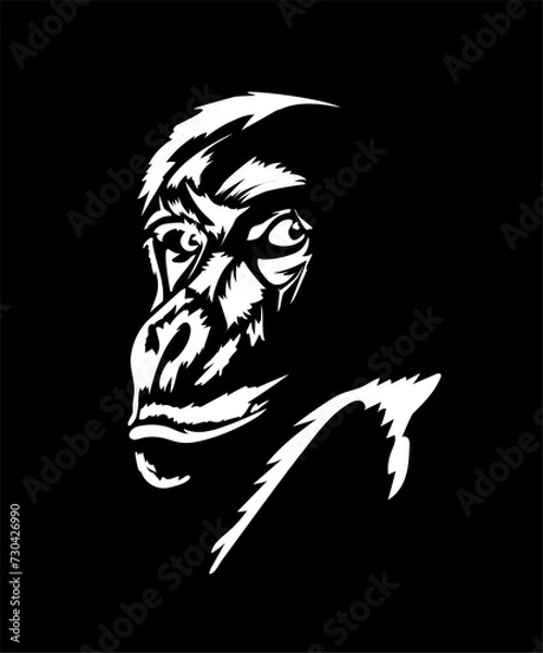 Obraz monkey looks out from under his forehead