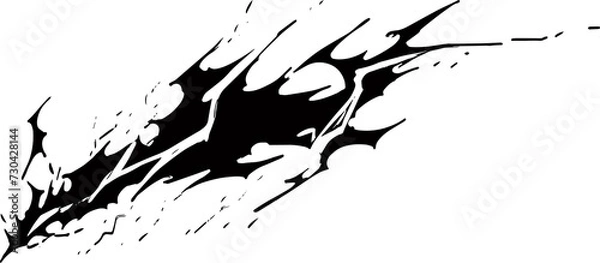 Obraz a drawing  line art comic manga effect lightning power thunder, isolate with white background generate AI