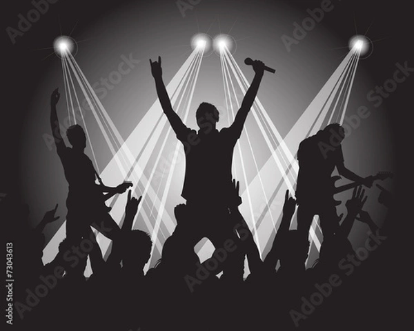 Fototapeta heavy metal musicians silhoutte