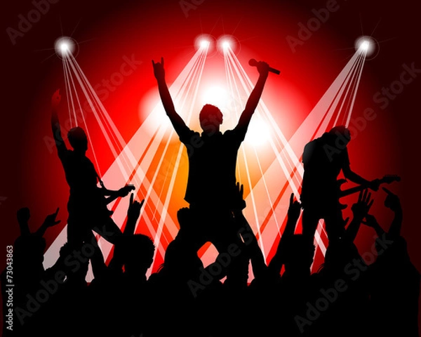 Fototapeta rock musicians silhouette