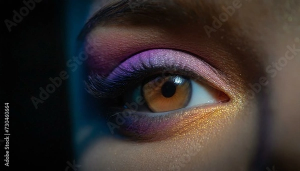 Fototapeta Highlited Eyeshadow Make-up Macro Shot 