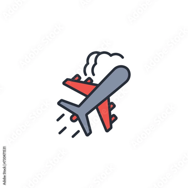 Fototapeta Plane icon. vector.Editable stroke.linear style sign for use web design,logo.Symbol illustration.
