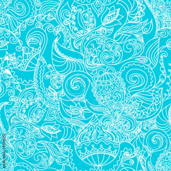 Fototapeta Seamless floral background pattern in vector.