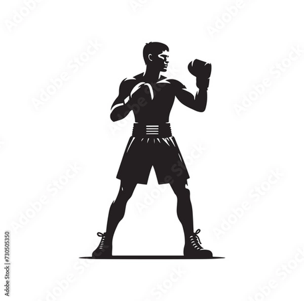 Obraz A boxer stands with a pose vector silhouette