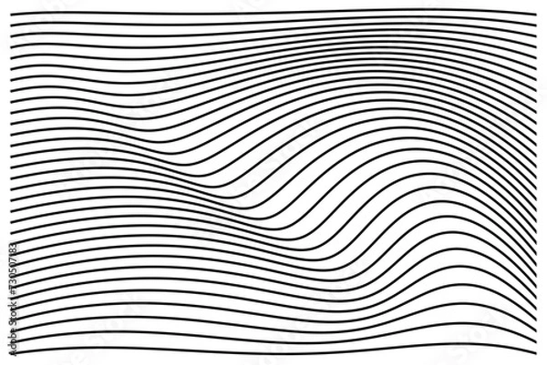 Fototapeta Black Wave Stripe Background