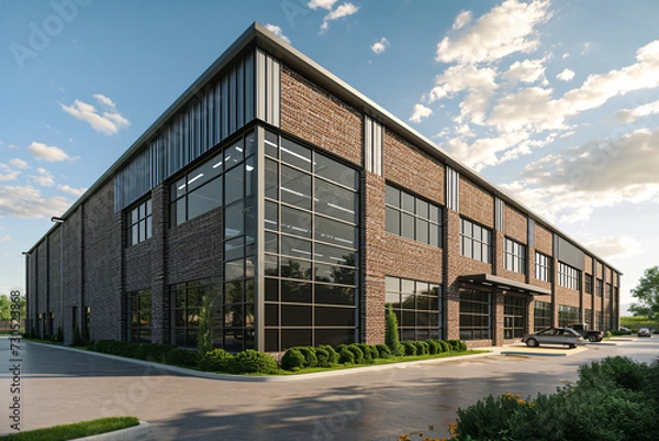 Obraz Commercial Building Fascia Logo And Signage Mockup The Exterior Wall Of A Contemporary Commercial Style Building With Aluminium Metal Composite Panels And Glass Windows For Logo And Sign Board Mockup 