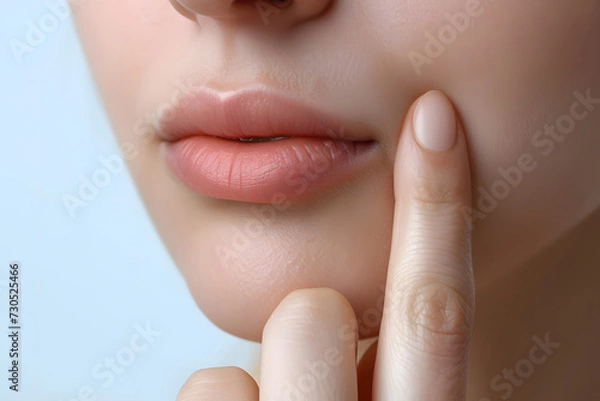 Fototapeta 口元を指さすアジア人女性