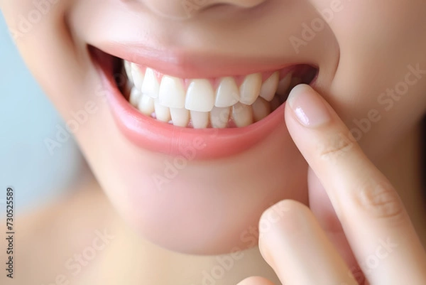 Obraz アジア人女性の白い歯が輝く笑顔