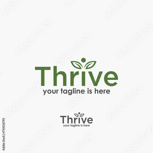 Obraz thrive logo design vector, nature logo concept
