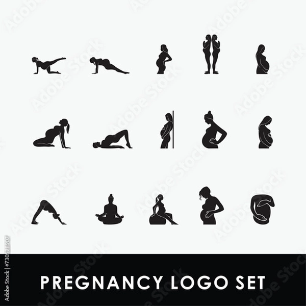 Obraz pregnan logo set design vector, medical logo inspiration