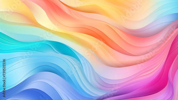 Fototapeta Abstract wave rainbow color. Vivid bannner with space for text. Eye-catching background for social media and printing design. 16:9
