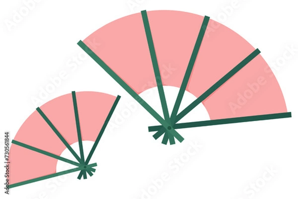 Obraz Hand Fan Hand Drawn Spring Sticker Design