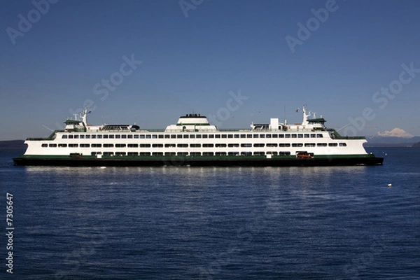 Obraz Washington State Ferry Boat Mount Baker in Background