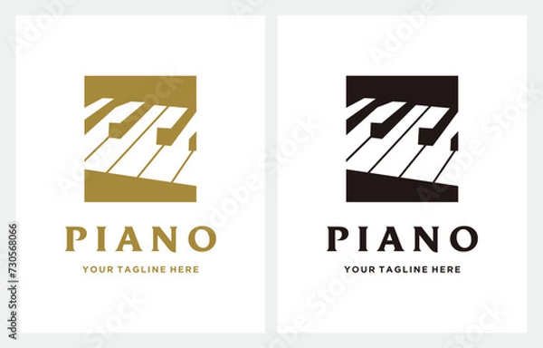 Obraz Simple Piano Music studio flat logo design vector