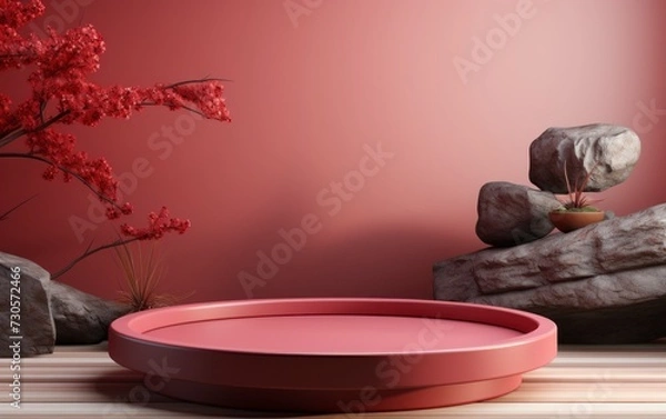 Fototapeta 3D realistic podium display for product placement	