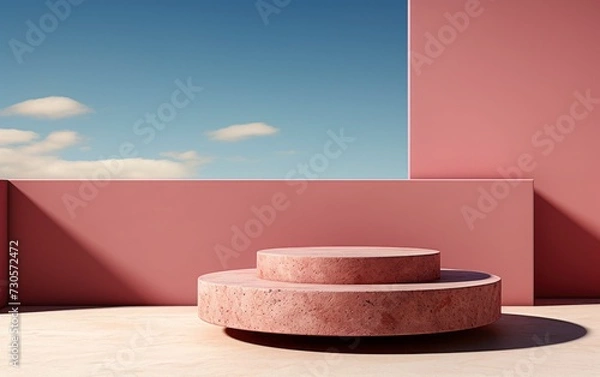 Obraz 3D realistic podium display for product placement	