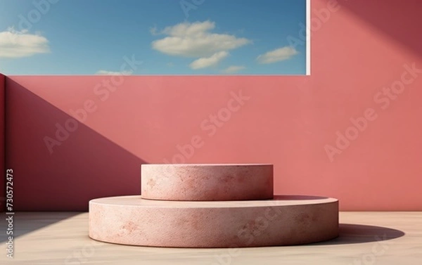 Obraz 3D realistic podium display for product placement	