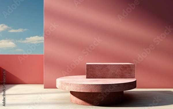 Obraz 3D realistic podium display for product placement	