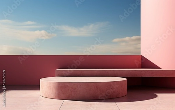 Fototapeta 3D realistic podium display for product placement	