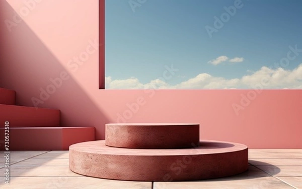 Obraz 3D realistic podium display for product placement	