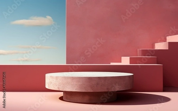 Fototapeta 3D realistic podium display for product placement	