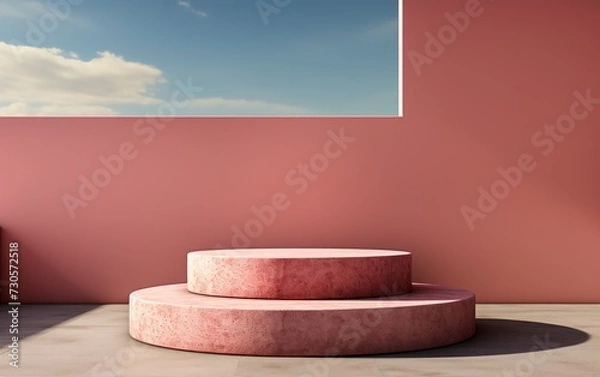 Fototapeta 3D realistic podium display for product placement	