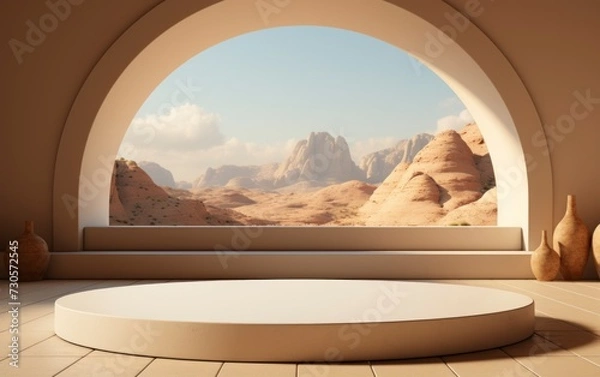 Obraz 3D realistic podium display for product placement	