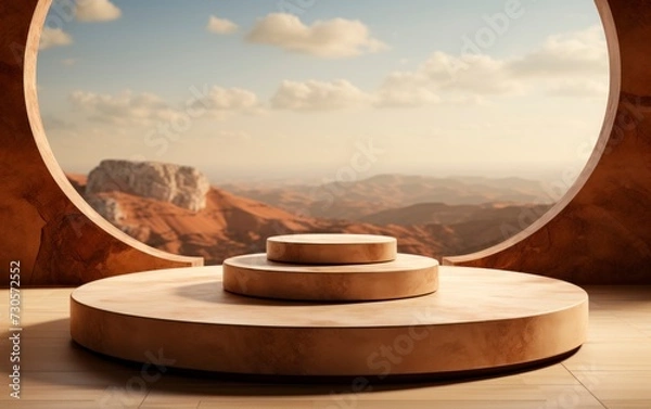 Obraz 3D realistic podium display for product placement	