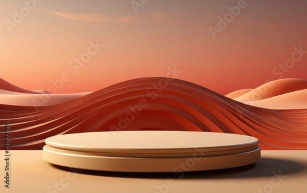 Fototapeta 3D realistic podium display for product placement	