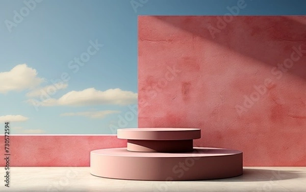 Fototapeta 3D realistic podium display for product placement	