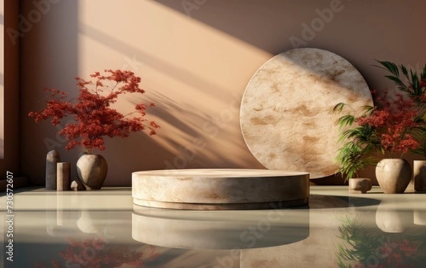 Obraz 3D realistic podium display for product placement	